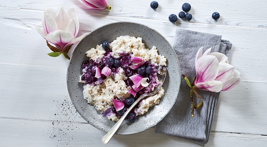 Rice Pudding with Blueberries