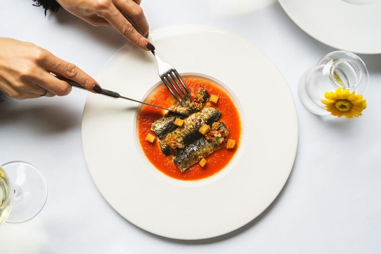 Dish at Ferreira Café in Montréal.