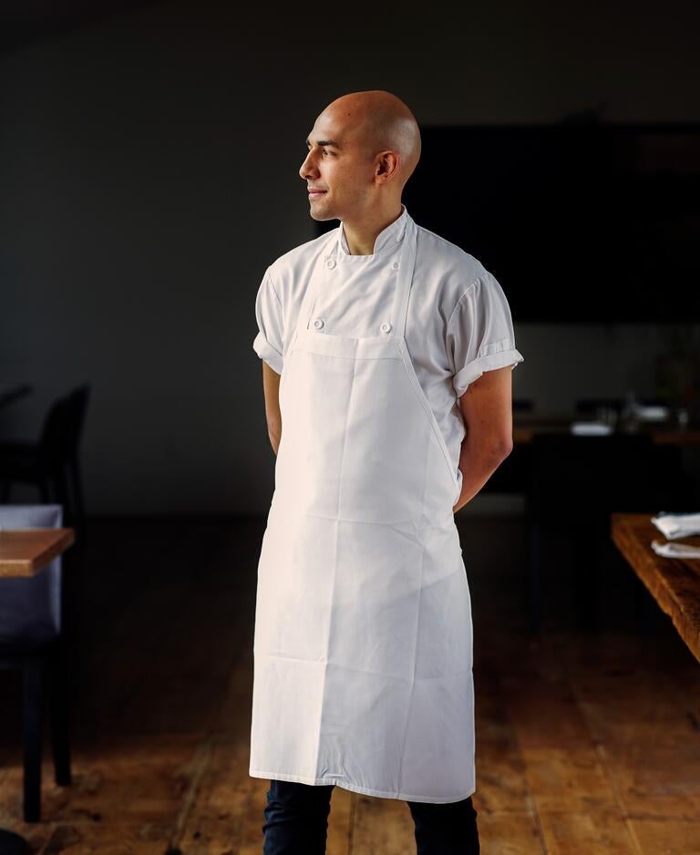 Daniel Hadida in chef whites.
