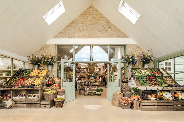 Farm shop at Daylesford Organic in the Cotswolds.