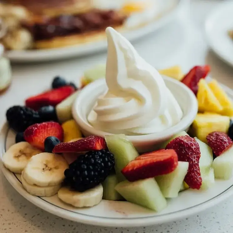 Fruit and yoghurt at Beautys in Montréal.