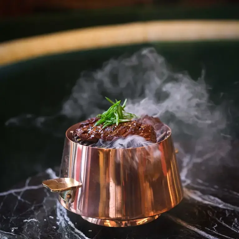 A smoky dish at Beefbar in Monaco.