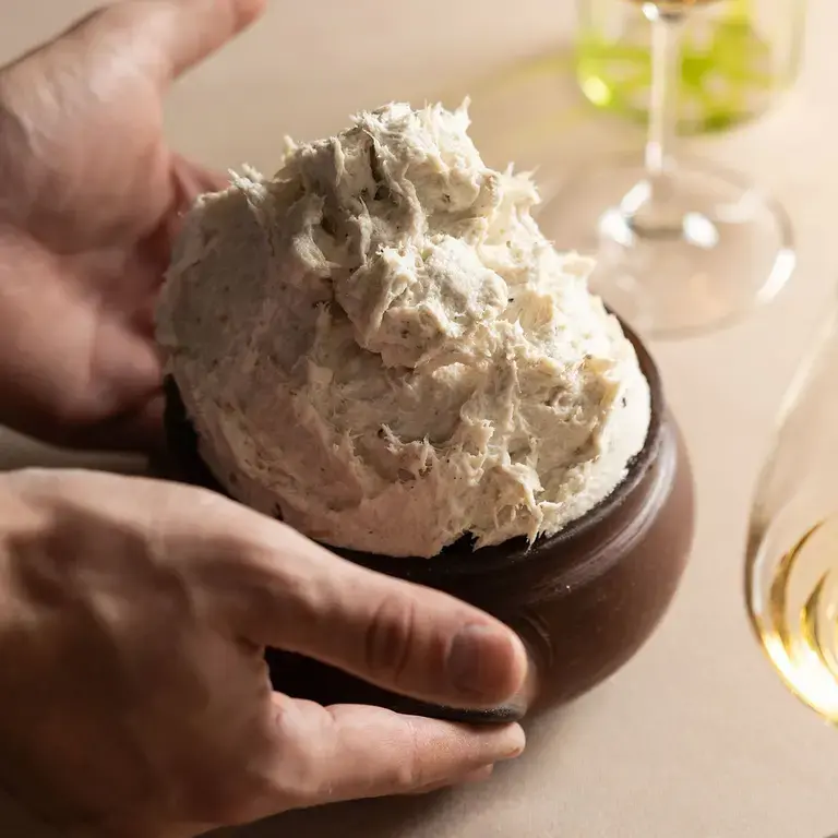 Creamed salt cod at Daniel Canzian restaurant.