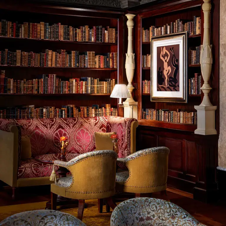 Cosy interior of Lobby Bar in Monte Carlo.