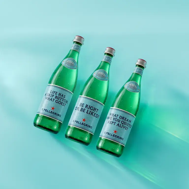 S.Pellegrino bottle: Spark campaign.