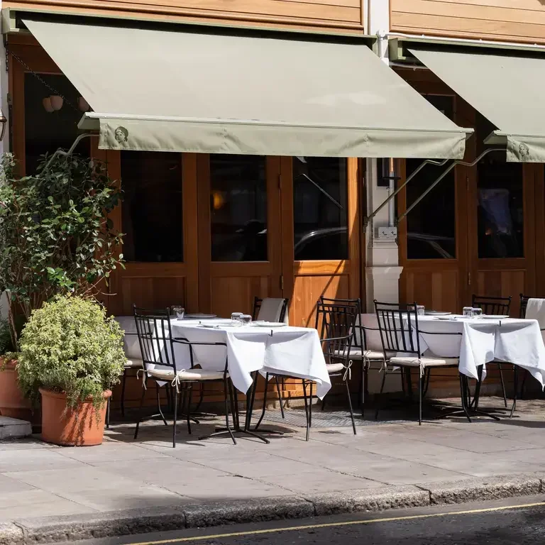 Pavement terrace at Lita in London.