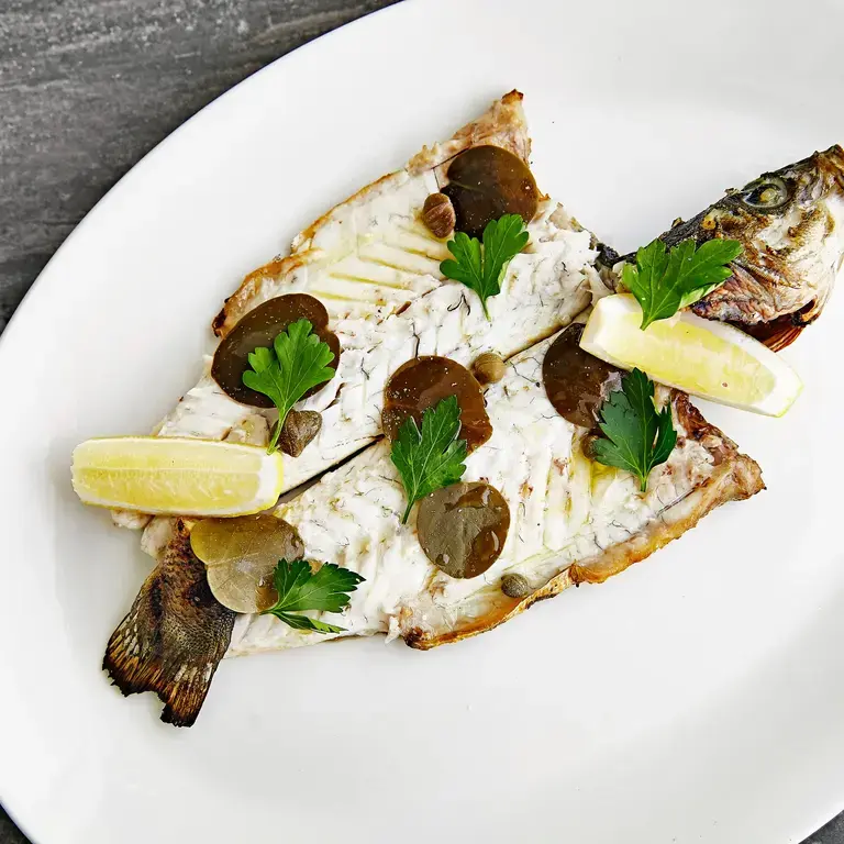 Lavráki (sea bass) at Mamakas in Toronto.