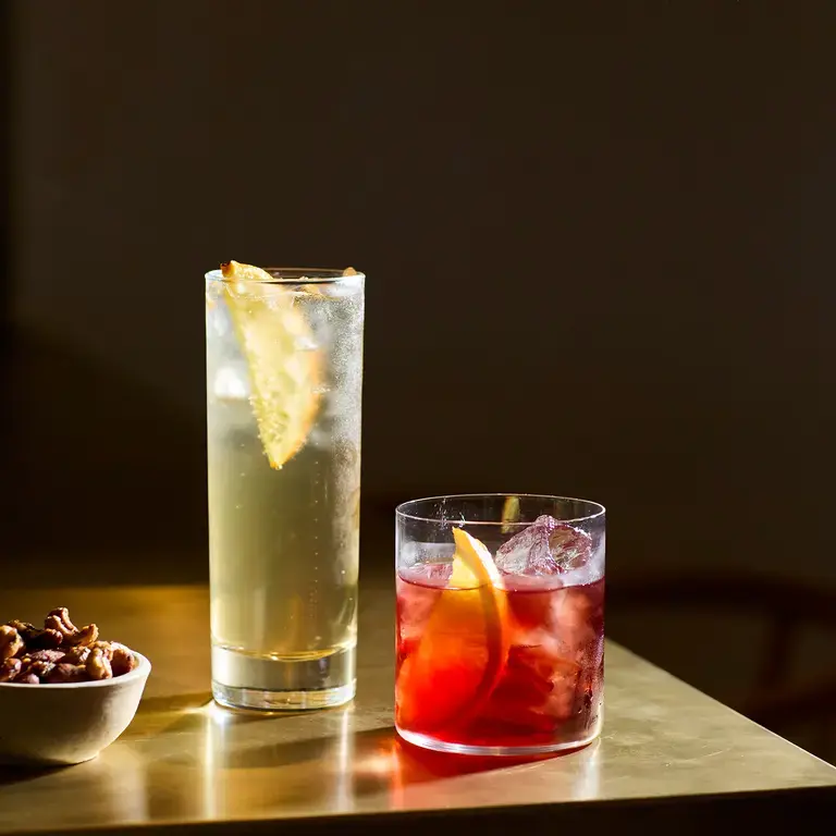 Cocktails on a table at Ottolenghi Bicester Village.
