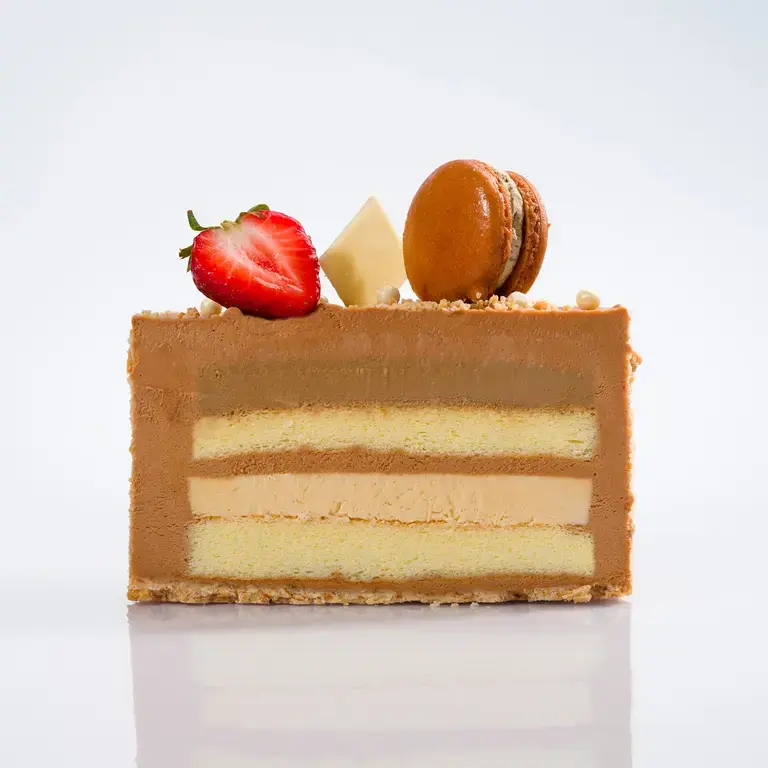 Cross section of a cake at Daan Go in Toronto.