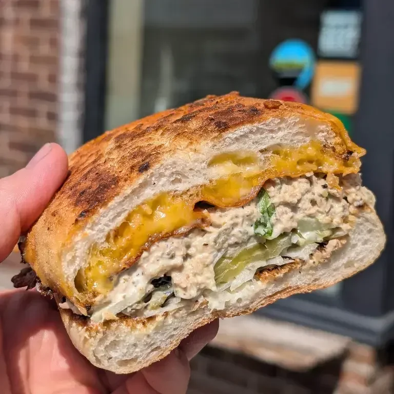 Tuna melt at Dam Sandwiches in Toronto.