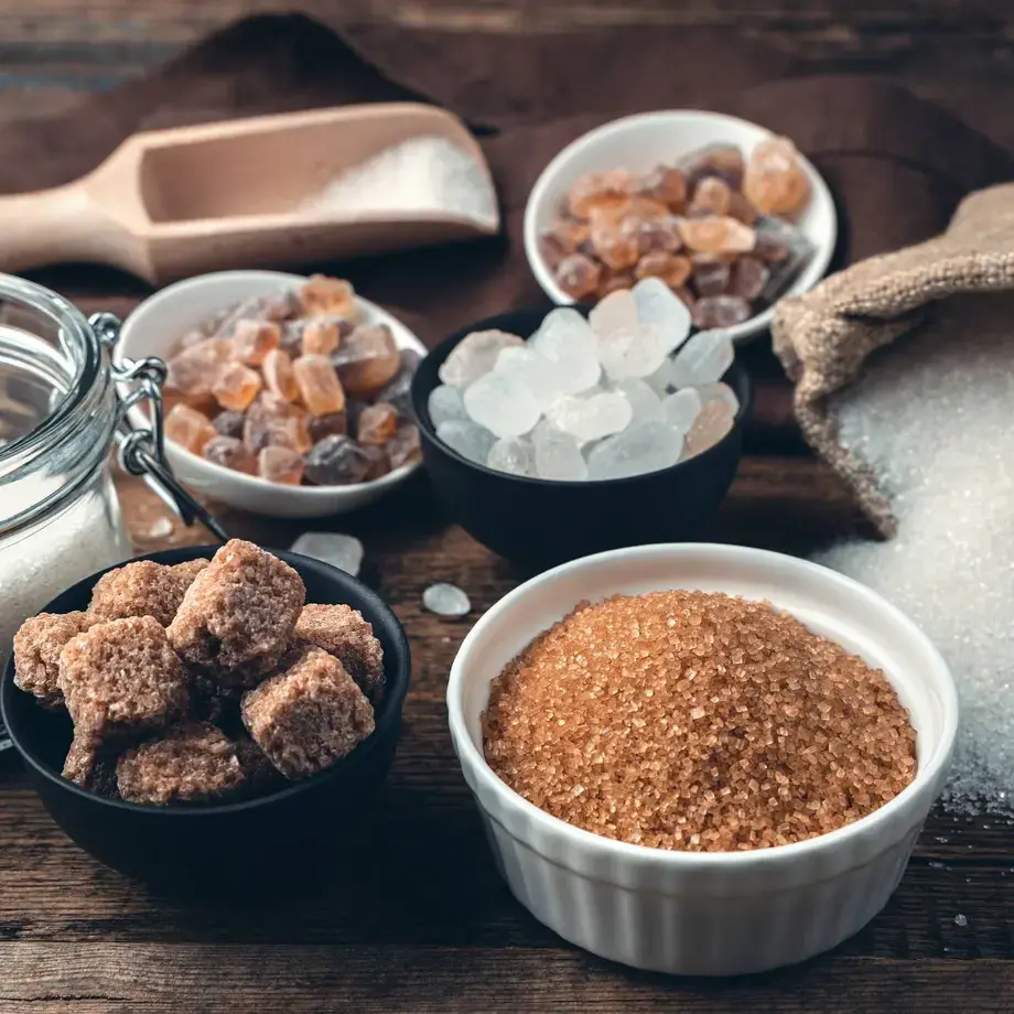 Different types of sugar.