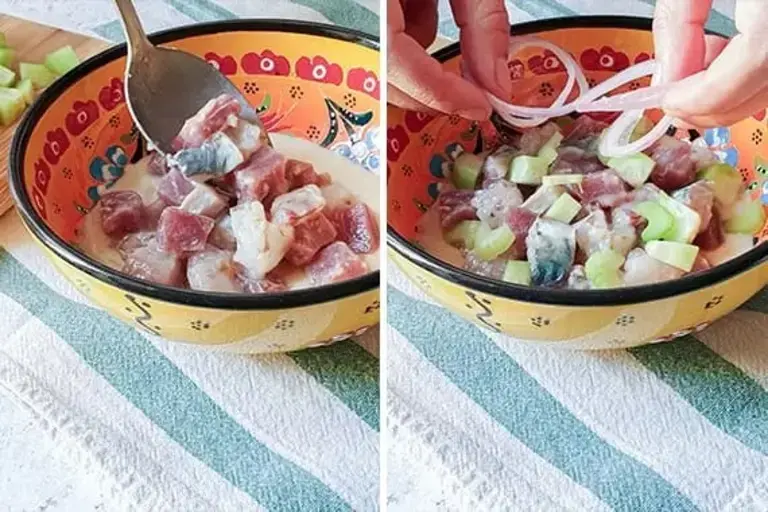 Plating ceviche