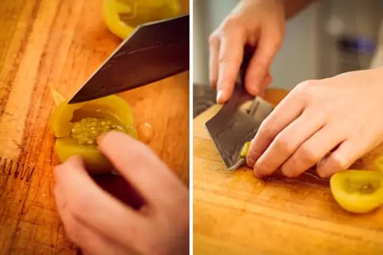 Cut salted tomatoes Courtesy of Chef Vitalii Savelev