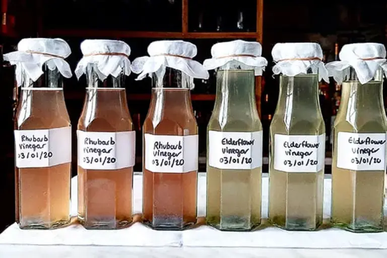 Home made vinegar bottles by Pippa Lovell
