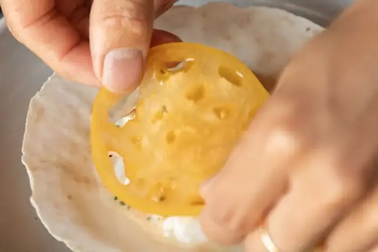 tomato on scallop