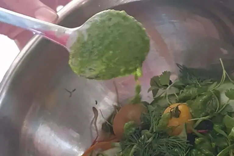 dressing the salad Courtesy of Chef Marcus Gericke